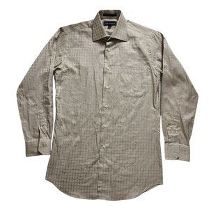 Paul Frederick Two Ply Cotton Gold Button Down Shirt Size 14.5  - 32